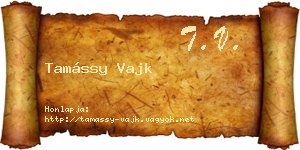 Tamássy Vajk névjegykártya