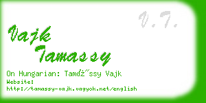vajk tamassy business card